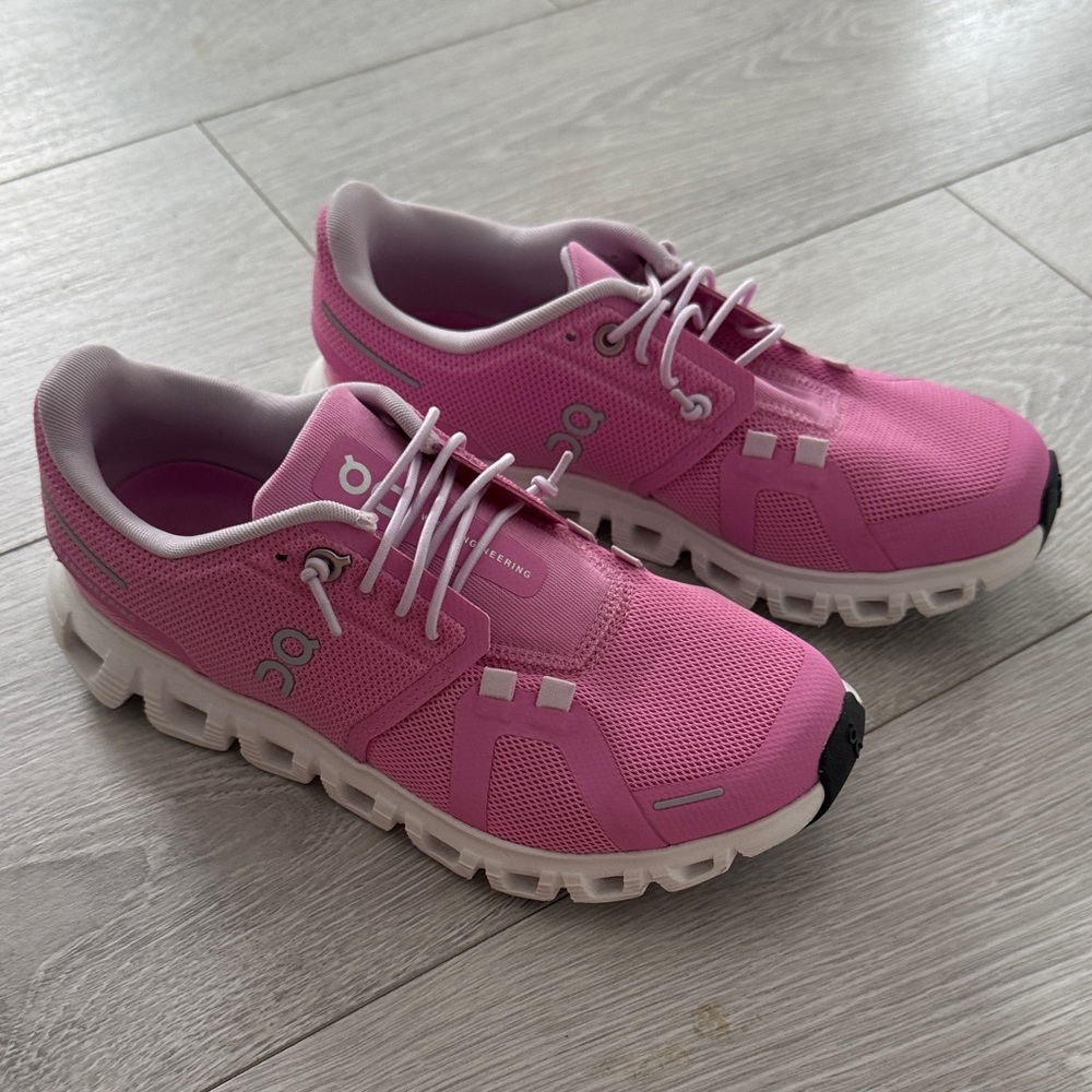 On Running Women's Pink and White Sneakers size 5 - worn once